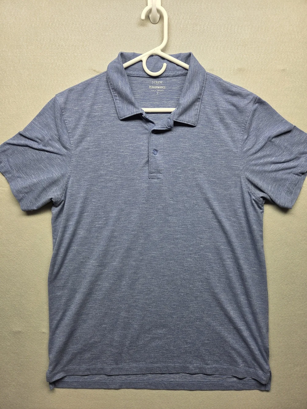 J.Crew Performance Polo Men's L Light Blue Heather Short Sleeve